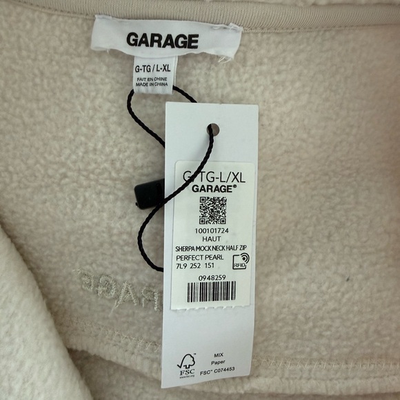 Garage Sherpa Mock Neck Half Zip Sweater NWT Size L/XL - Picture 6 of 7